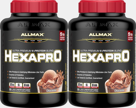 AllMax Nutrition Hexapro Chocolate -10 Lb (2 x 5 Lb Btls)  TWINPACK