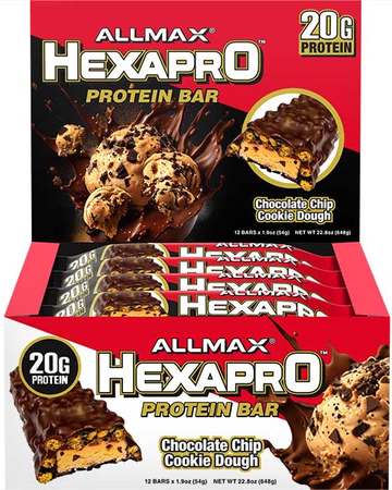 AllMax Hexapro Protein Bar  Chocolate Chip Cookie Dough - 12 Bars