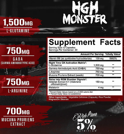 5% Nutrition HGH Monster - 180 Capsules