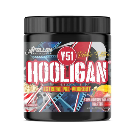 Apollon Nutrition Hooligan V51 Extreme Pre-Workout  Strawberry Mango - 20 Servings