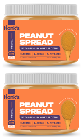 Hank’s Protein Plus Peanut Spread  Plain - 2 x 15.5 oz Btls  TWINPACK