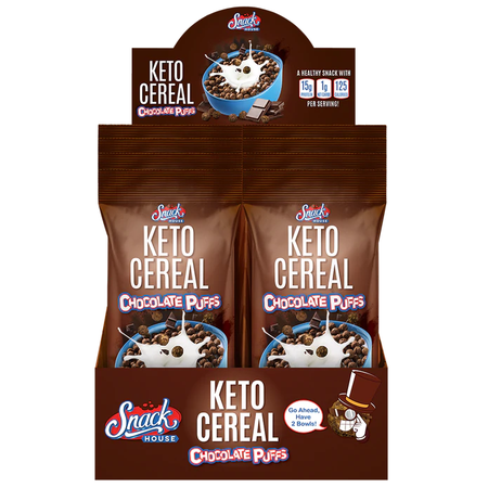 Snack House Keto Cereal  Chocolate Puffs - 8 Single Serving Packs