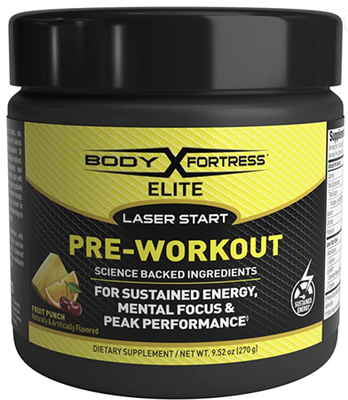 Body Fortress Laser Start Pre-Workout   Fruit Punch - 30 Servings