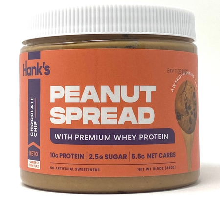 Hank’s Protein Plus Peanut Spread  Chocolate Chip - 15.5 oz