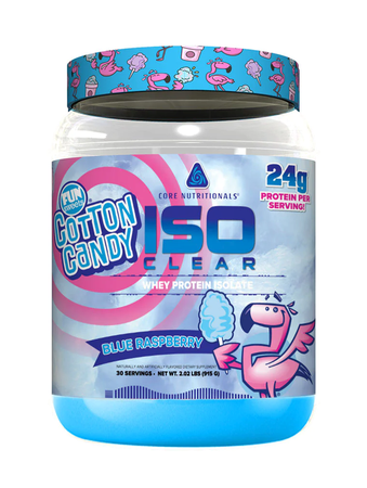 Core Nutritionals ISO Clear Whey Protein Isolate Fun Sweets Cotton Candy  Blue Raspberry - 30 Servings