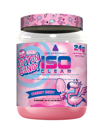 Core Nutritionals ISO Clear Whey Protein Isolate Fun Sweets Cotton Candy  Cherry Berry - 30 Servings