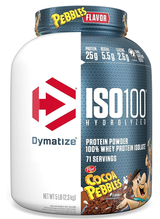 -Dymatize ISO 100 Whey Protein Isolate  Cocoa Pebbles -  5 Lb (71 Servings)