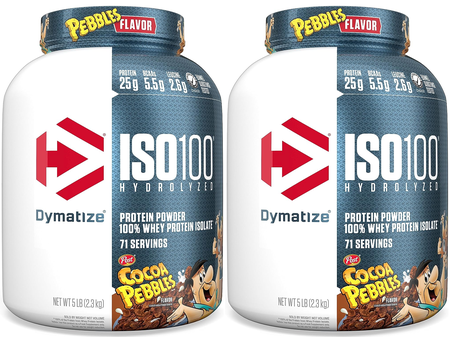 -Dymatize ISO 100 Whey Protein Isolate  Cocoa Pebbles - 10 Lb (2 x 5 Lb Btls) TWINPACK