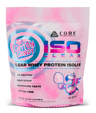 Core Nutritionals ISO Clear Whey Protein Isolate  Fun Sweets Cotton Candy Cherry Berry - 19 Servings