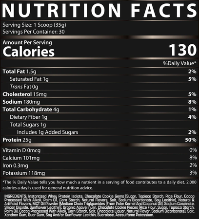 Nutrex 100% Whey Protein Isolate ISOFIT  Cookies & Cream - 2.3 Lb (30 Servings)