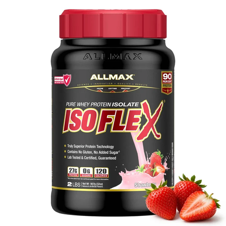 AllMax Nutrition IsoFlex Whey Protein Isolate Strawberry - 2 Lb