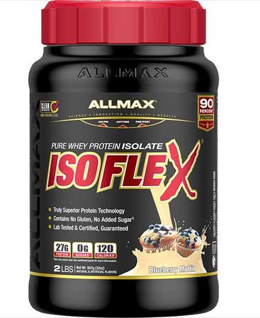 -AllMax Nutrition IsoFlex Whey Protein Isolate Blueberry Muffin - 2 Lb