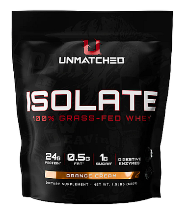 Unmatched Isolate 100% Grass-Fed Whey Protein  Orange Cream - 1.5 Lb