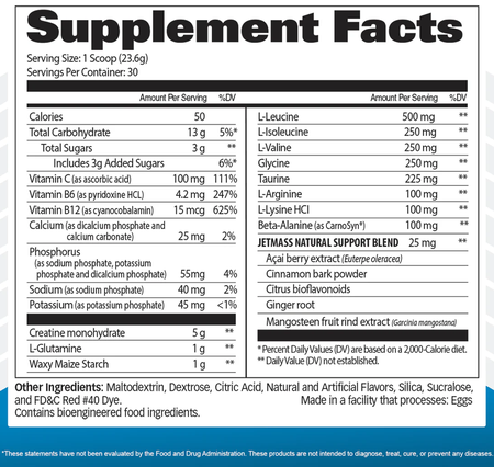 GAT JetMass Strawberry Lemonade  Fast-Acting Volumizing Creatine System - 30 Servings