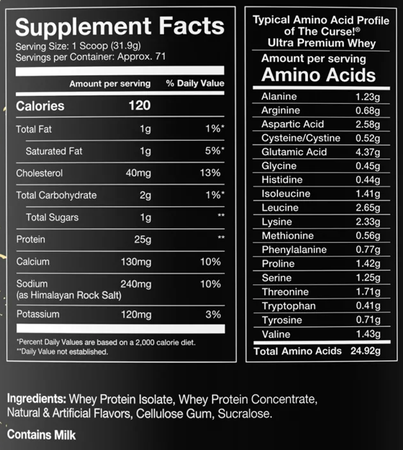 JNX The Curse! Ultra Premium Whey Vanilla - 10 Lb (2 x 5 Lb)  TWINPACK