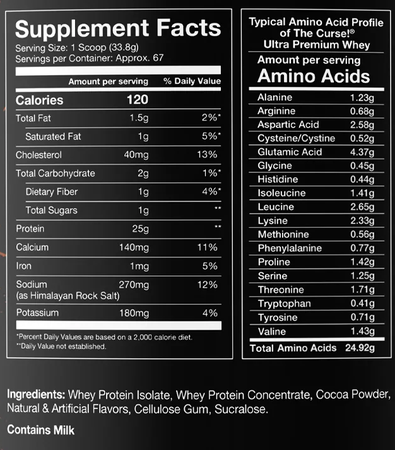 JNX The Curse! Ultra Premium Whey Chocolate - 10 Lb (2 x 5 Lb)  TWINPACK