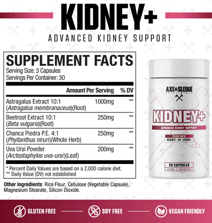 Axe & Sledge Kidney+ - 90 Capsules (30 Servings)