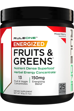 Rule 1 R1 Fruits & Greens ENERGIZED  Mixed Berry - 25 Servings