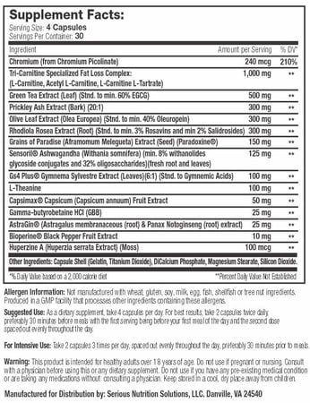 SNS Serious Nutrition Solutions Lean Edge - 120 Capsules