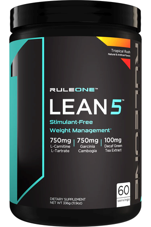 Rule1 Lean 5  Stim Free Weight Management  Tropical Rush - 60 Servings