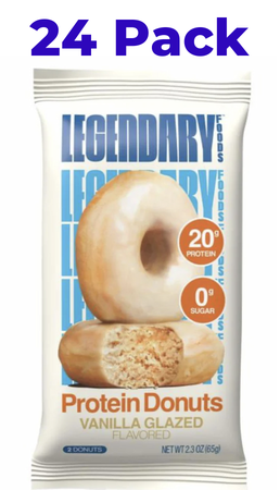 Legendary Foods Protein Donuts  Vanilla Glazed - 24 Pack (2 x 12 Pack Boxes) TWINPACK