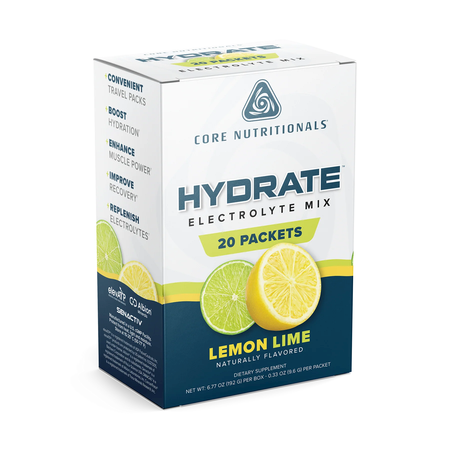 Core Nutritionals HYDRATE Electrolyte Packets Lemon Lime - 20 Packets