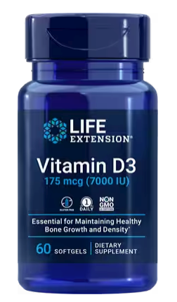 Life Extension Vitamin D3, 175 mcg (7000 IU) - 60 Softgels