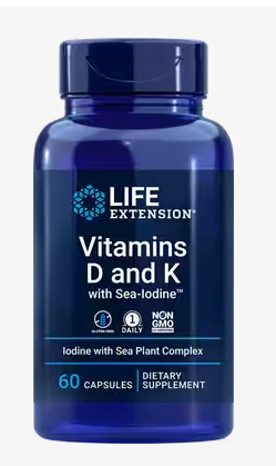 Life Extension Vitamins D and K with Sea-Iodine - 60 Cap
