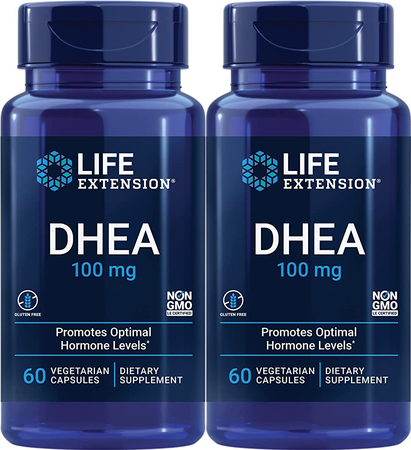 Life Extension DHEA 100 Mg - 2 x 60 Capsule Bottles TWINPACK