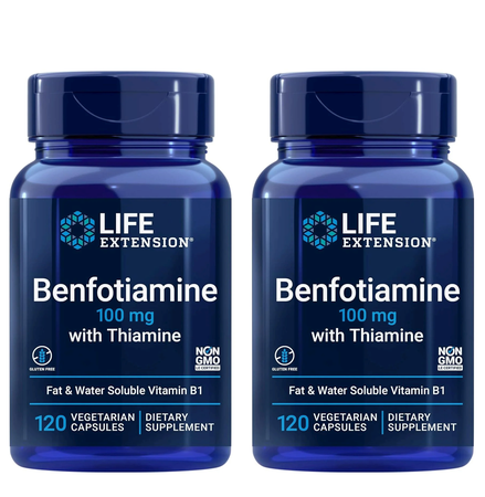 Life Extension Benfotiamine 100 Mg - 240 Cap (2 x 120 Cap Btls)  TWINPACK