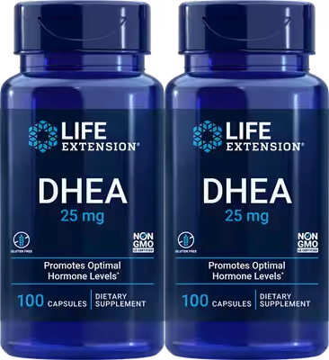 Life Extension DHEA 15 Mg - 2 x 100 Capsule Bottles TWINPACK