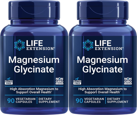Life Extension Magnesium Glycinate - 180 Capsules (2 x 90 Capsule Bottles) TWINPACK