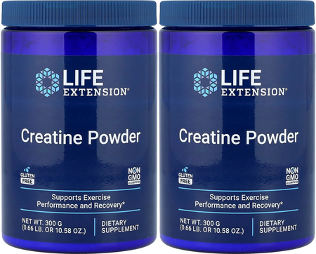Life Extension Creatine Powder Creatine Monohydrate - 2 x 300 Grams TWINPACK