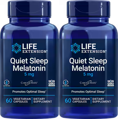 Life Extension Quiet Sleep Melatonin - 2 x 60 Capsule Bottles TWINPACK