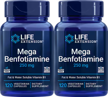 Life Extension Mega Benfotiamine 250 Mg - 240 Capsules (2 x 120 Capsule Bottles)  TWINPACK