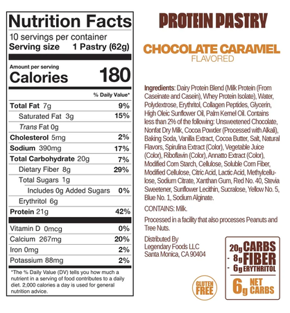 Legendary Foods Protein Pastry  Chocolate Caramel - 10 Pastries