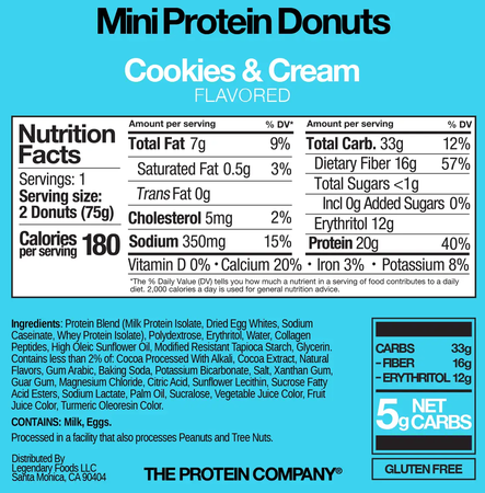 Legendary Foods Protein Donuts  Cookies & Cream Protein Donuts  - 12 Pack