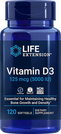 Life Extension Vitamin D3, 125 mcg (5000 IU) - 60 Softgels