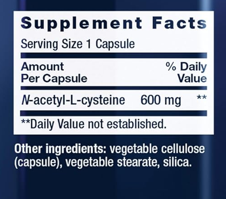 Life Extension NAC (N-Acetyl-L-Cysteine) 600 Mg  - 60 Capsules