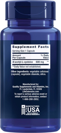 Life Extension NAC (N-Acetyl-L-Cysteine) 600 Mg  - 60 Capsules