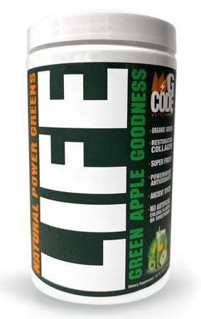 GCode Nutrition LIFE Natural Power Greens  Green Apple Goodness  - 30 Servings