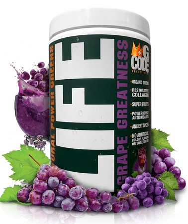 GCode Nutrition LIFE Natural Power Greens  Grape Greatness - 30 Servings