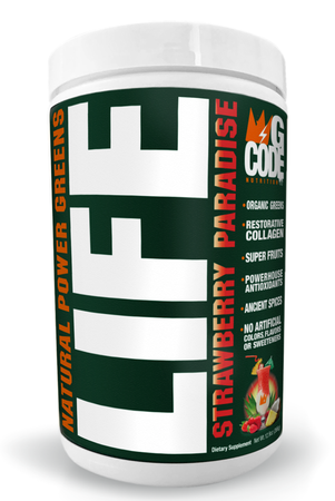 GCode Nutrition LIFE Natural Power Greens  Strawberry Paradise  - 30 Servings