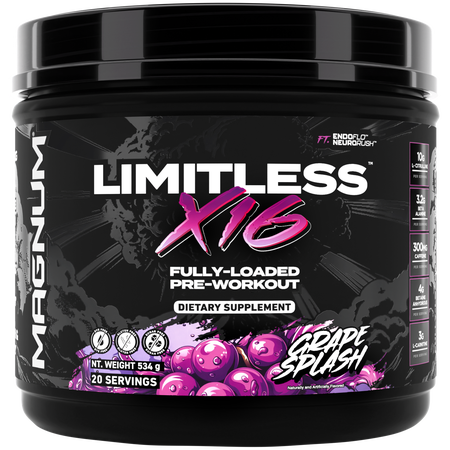 Magnum Limitless X16 Pre-Workout  Grape Splash - 20 Servings