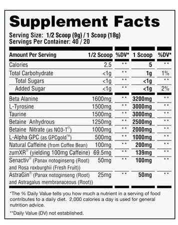 Apollon Nutrition Lionheart V2 Pre-Workout  Pineapple Passion Fruit Raspberry - 20-40 Servings