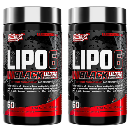 Nutrex LIPO-6 BLACK Ultra Concentrate - 2 x 60 Cap Bottles  TWINPACK