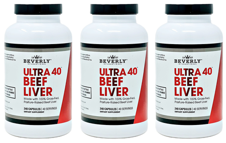 Beverly International Ultra 40 Liver Capsules- 720 Capsules (3 x 240 Capsule Bottles) 3 PACK
