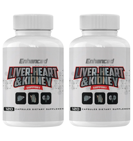 Enhanced Liver, Heart, and Kidney Support - 240 Capsules (2 x 120 Cap Btls)  TWINPACK