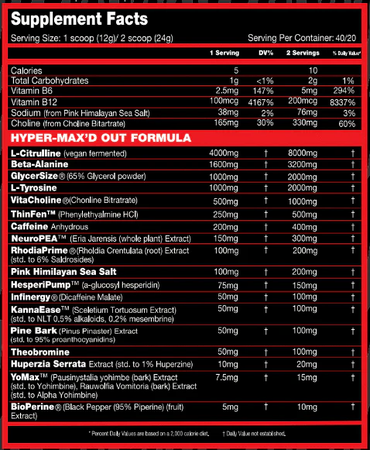 Performax Labs HyperMax'd Out Raptor Rocket Bomb - 40/20 Servings