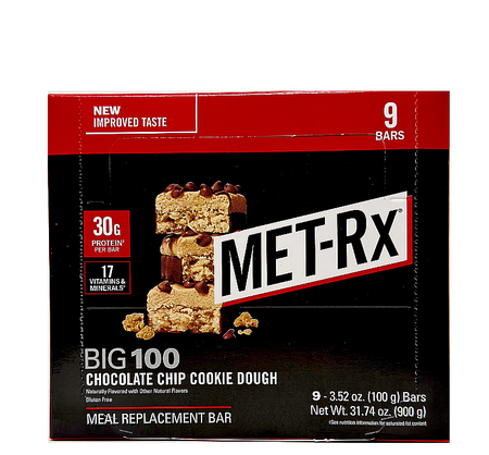 Met-Rx Big 100 Bar Chocolate Chip Cookie Dough - 9 Bars